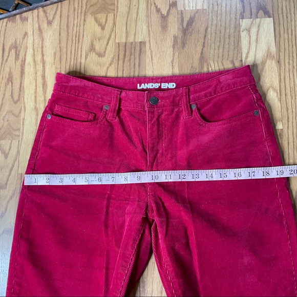 Lands’ End Mid Rise Straight Corduroy Pants Red 6 - Picture 9 of 11